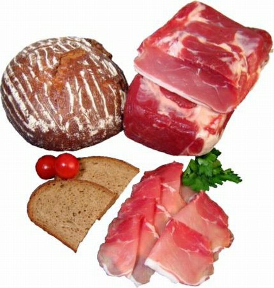 Westfälischer Schinkenspeck, lftr., 500g. geschnitten