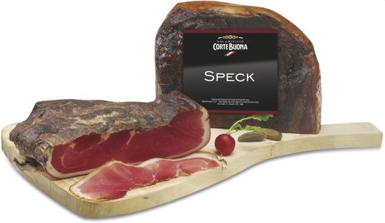 Orig. Südtiroler Alpenspeck 1/2 Stück mit Schwarte, ca. 2,5kg