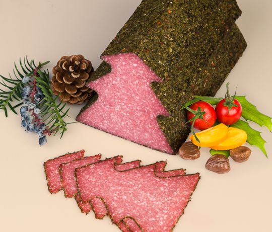 Salami in Tannenbaum-Form mit Bärlauch, ca. 1,4kg