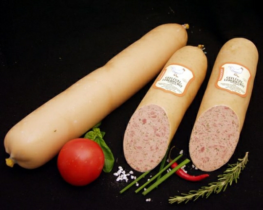 Geflügel-Leberwurst mit Schnittlauch, geräuchert