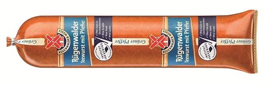 Original Rügenwalder Teewurst mit grünem Pfeffer lang 625g.