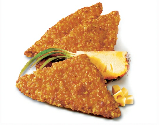 Bedford Hähnchenecken, zartes Hähnchenbrustfleisch geformt und paniert, 16*70g. ASP