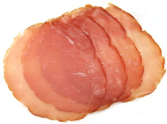 Lachsschinken naturgereift 250g. geschnitten