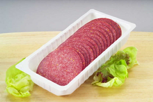 Katenrauchwurst, Kaliber 90, 500g. Schale geschnitten